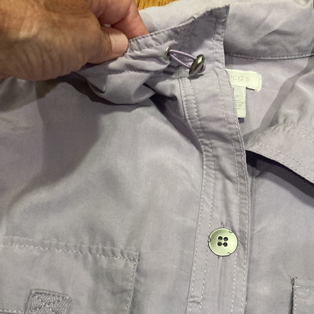 Chico's lavender Button-Front Utility Jacket - Picture 7 of 15